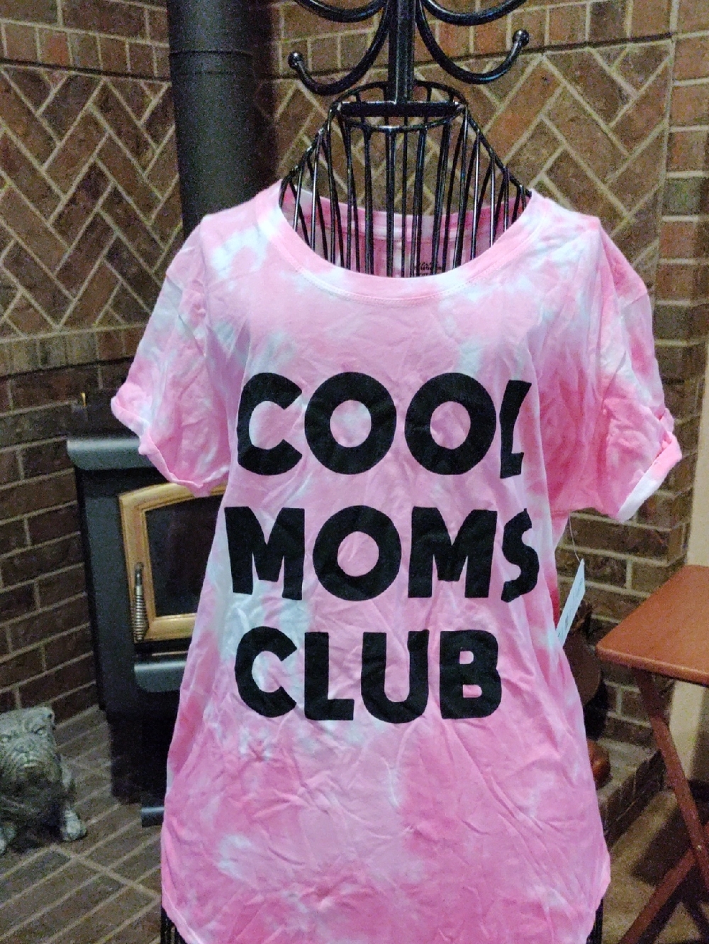 💞 Mother's Day 💐 Pink Tie-Dye "Cool Moms Club" Short Sleeve Tee